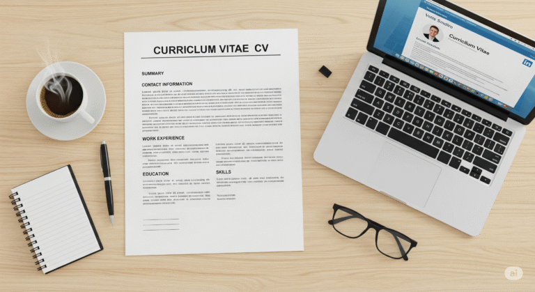 Grafika pokazująca CV razem z laptopem